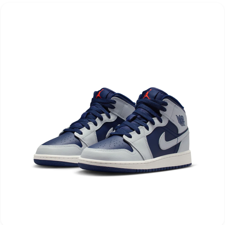 Air Jordan 1 Mid – Midnight Navy/Wolf Grey/Sail