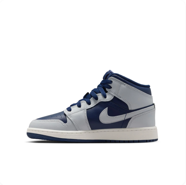 Air Jordan 1 Mid – Midnight Navy/Wolf Grey/Sail