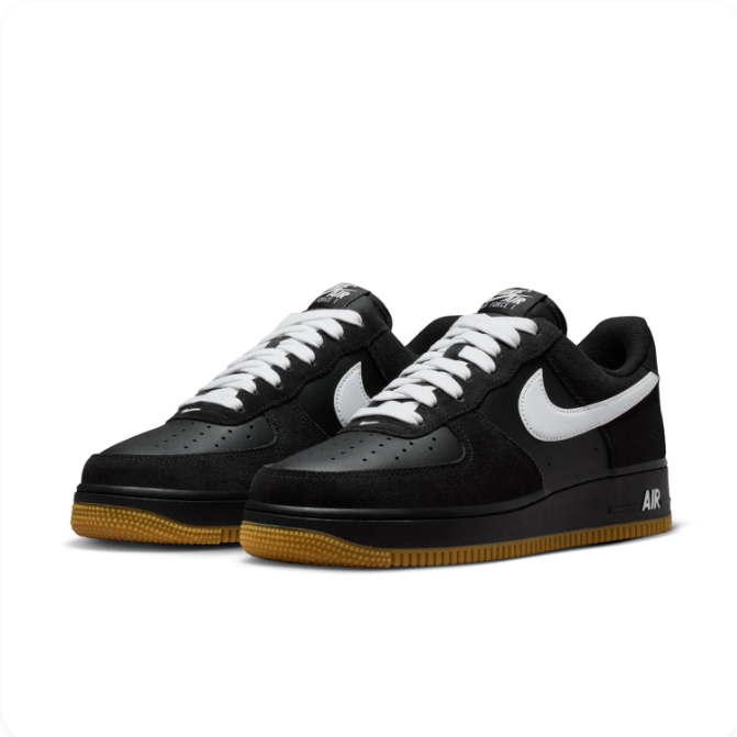 Nike Air Force 1 Low – Black Suede/White/Gum