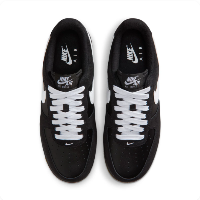 Nike Air Force 1 Low – Black Suede/White/Gum