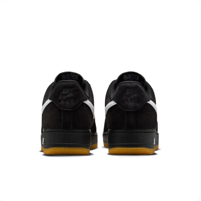 Nike Air Force 1 Low – Black Suede/White/Gum