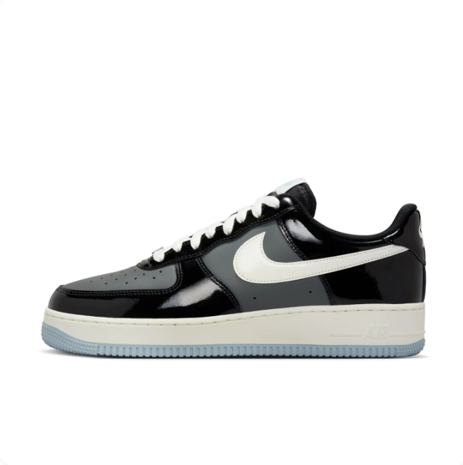 Nike Air Force 1 Low '07 – Black Patent/Sail/Ice Blue