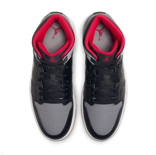 Air Jordan 1 Mid – Black/Cement Grey/Red
