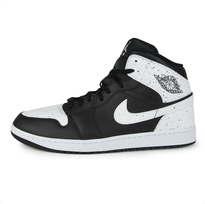 Air Jordan 1 Mid – Black/White Paint Splatter