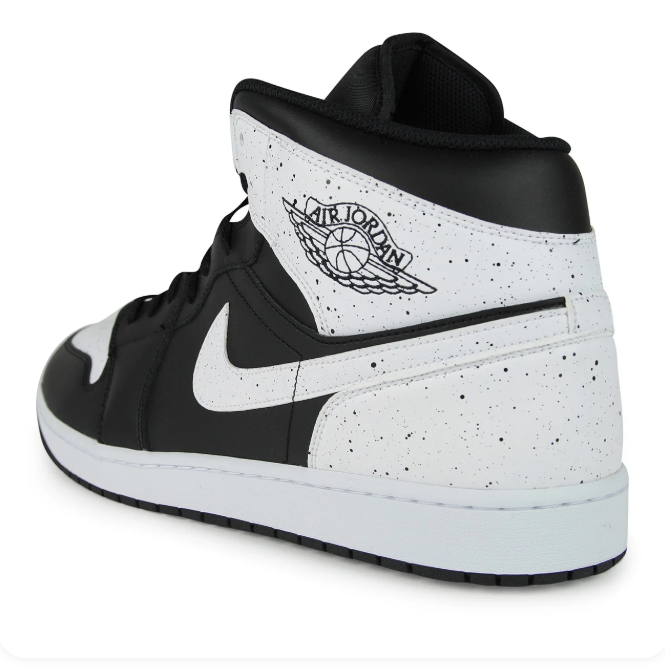 Air Jordan 1 Mid – Black/White Paint Splatter